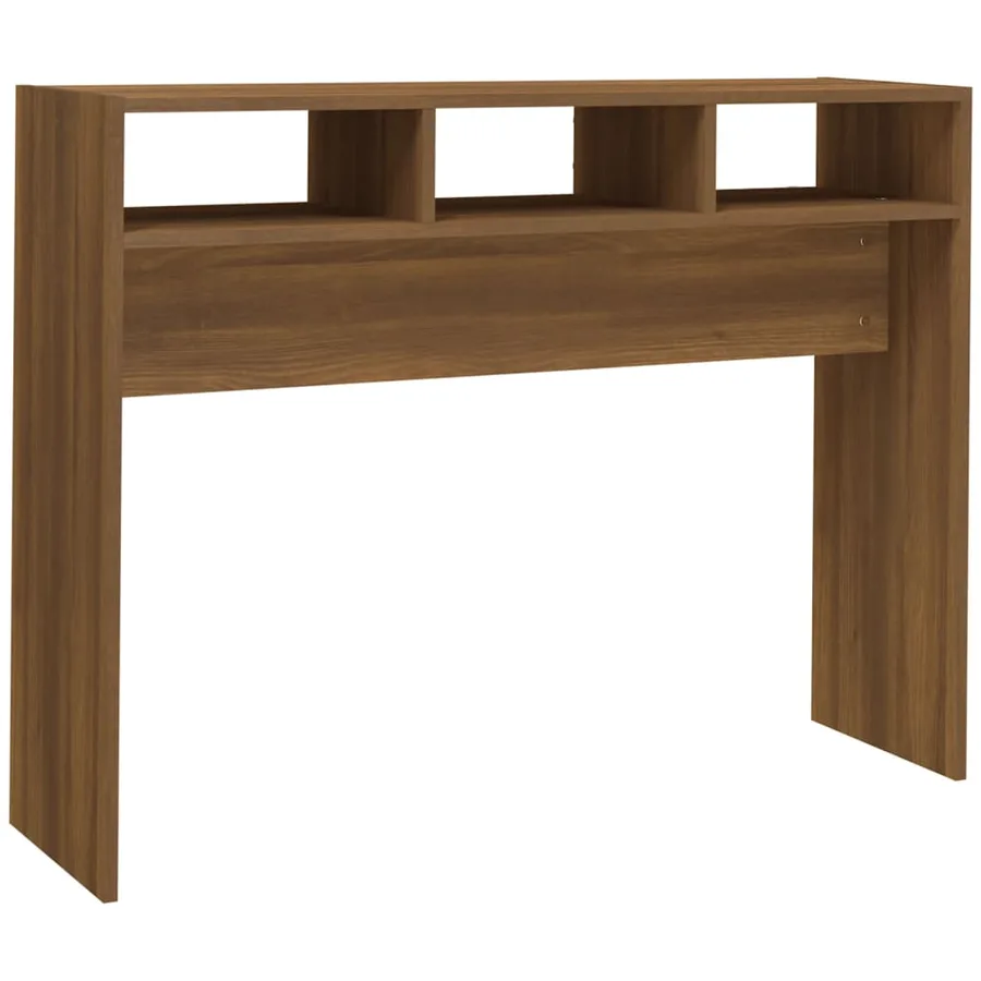 Table console Chêne marron 105x30x80 cm Bois d'ingénierie - 2