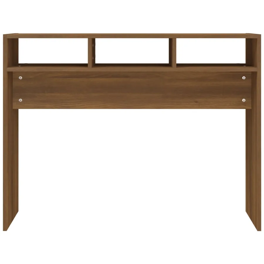 Table console Chêne marron 105x30x80 cm Bois d'ingénierie - 4