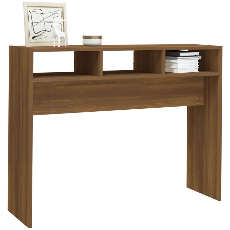 Table console Chêne marron 105x30x80 cm Bois d'ingénierie - 6