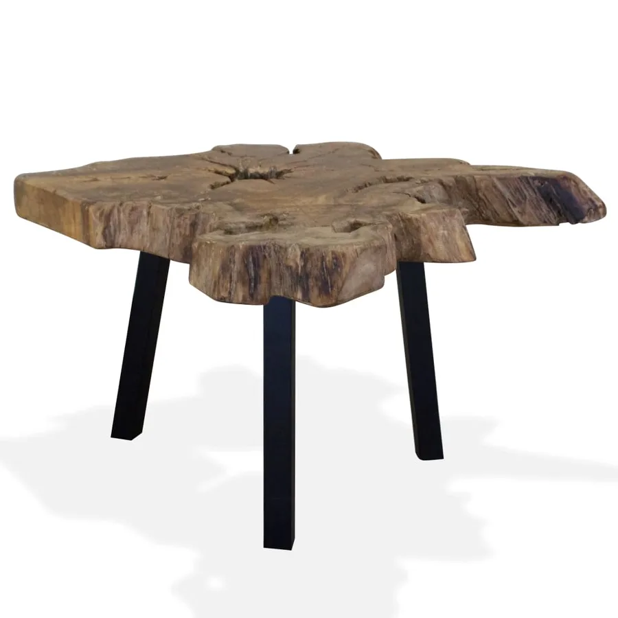 Table basse Teck authentique 80x70x38 cm - 2