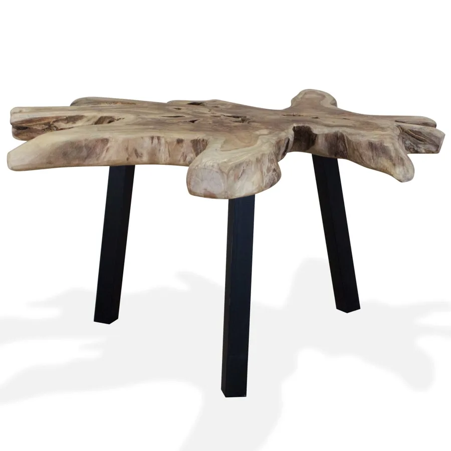 Table basse Teck authentique 80x70x38 cm - 5