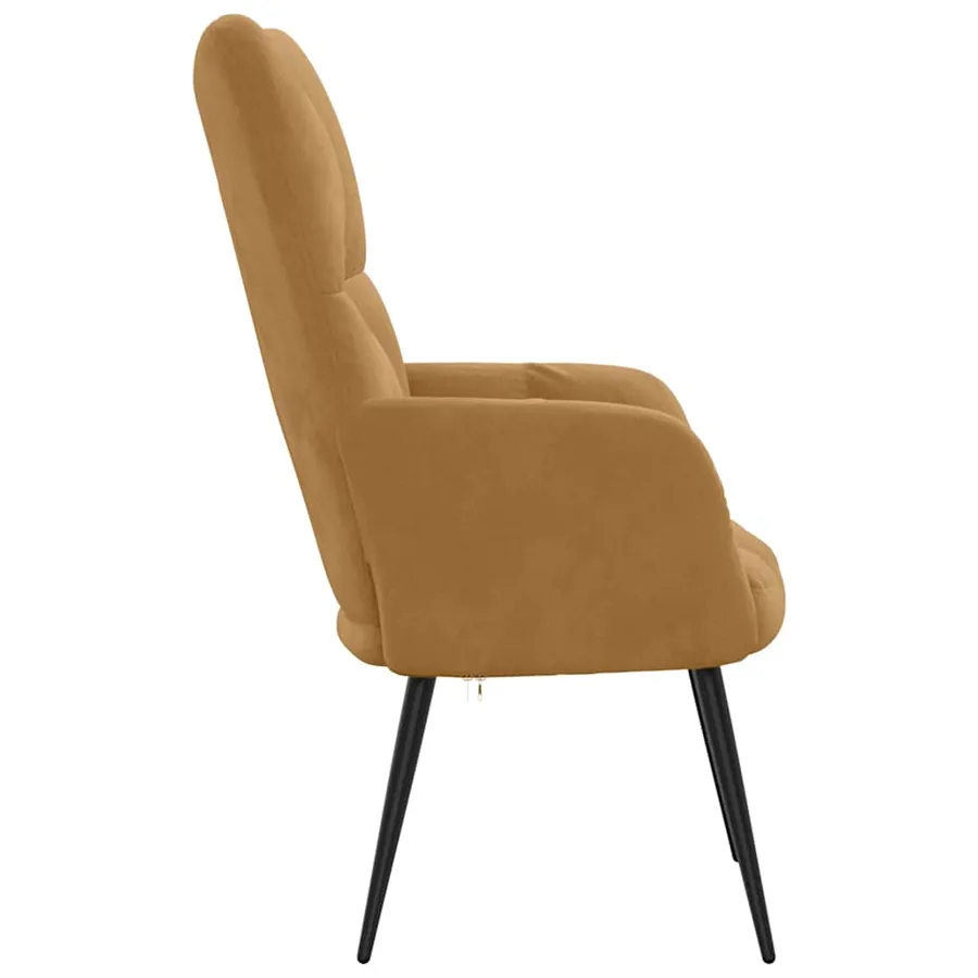 Chaise de relaxation Marron Velours - 4
