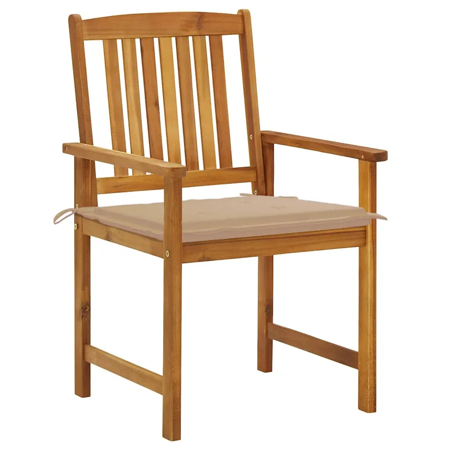 Chaises de jardin avec coussins lot de 6 Bois d'acacia massif - 2