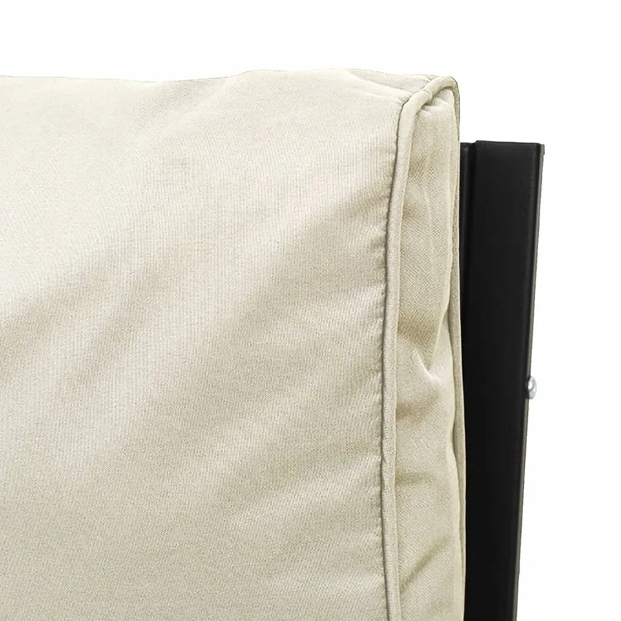 Salon de jardin 9 pcs avec coussins sable acier - 11