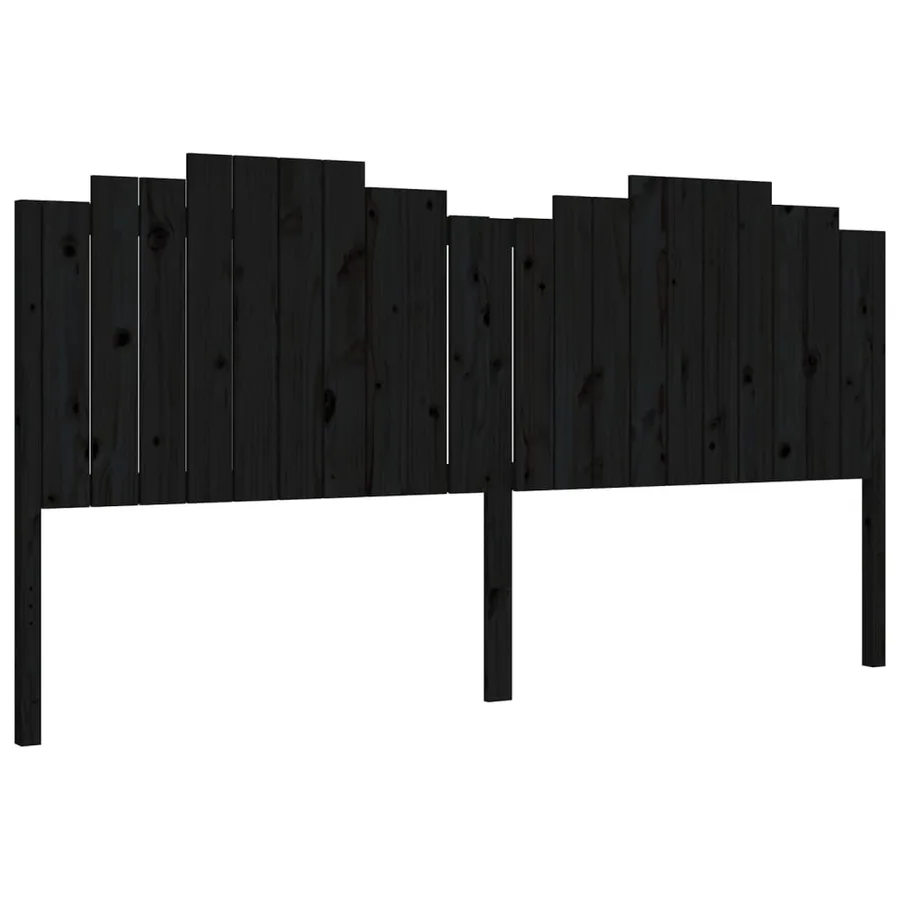 Cadre de lit sans matelas noir 200x200 cm bois massif de pin - 8