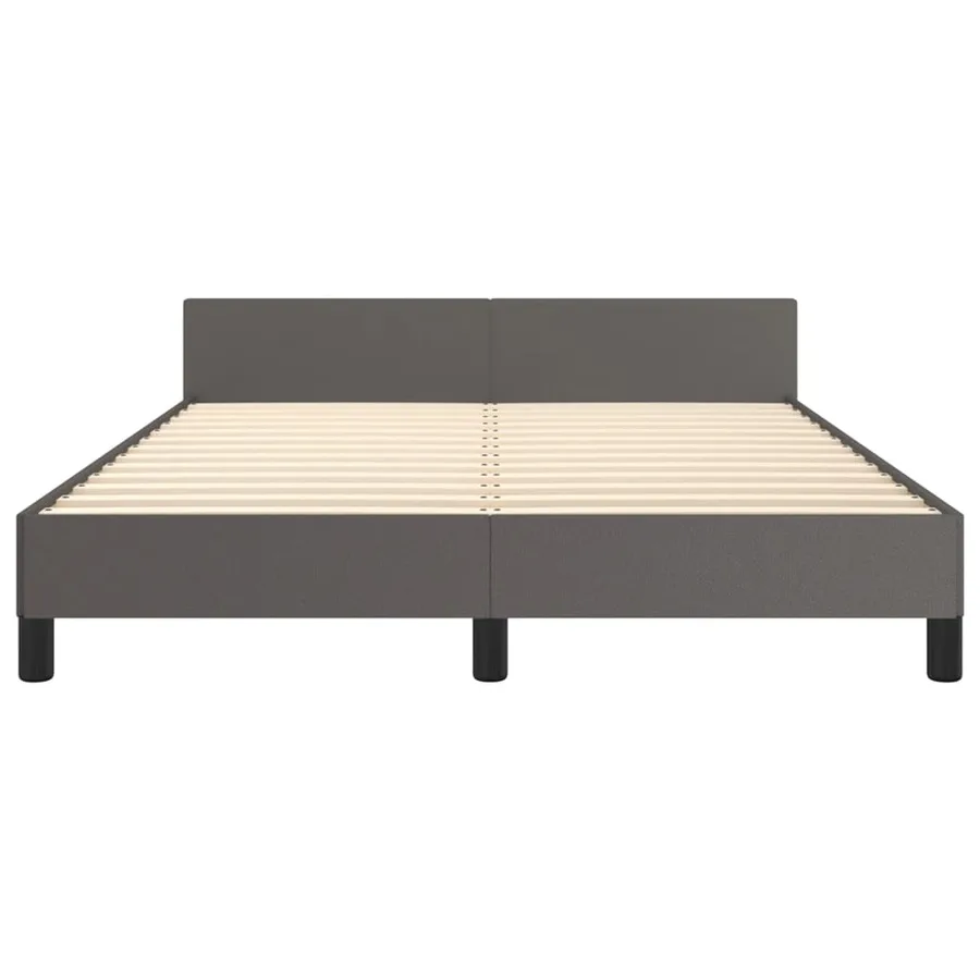 Cadre de lit sans matelas gris 140x200 cm similicuir - 6