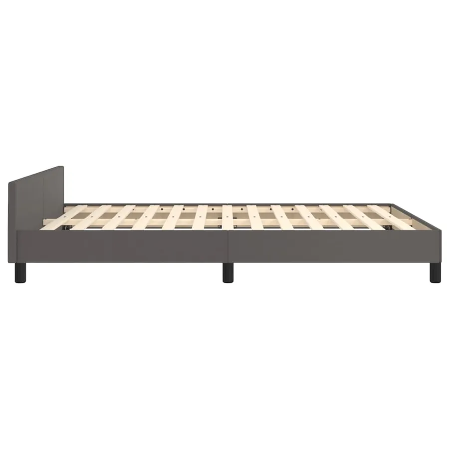 Cadre de lit sans matelas gris 140x200 cm similicuir - 7