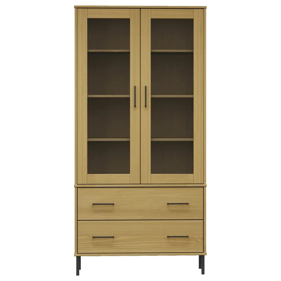 Bibliothèque avec pieds en métal Marron 85x35x172,5cm Bois OSLO - 4