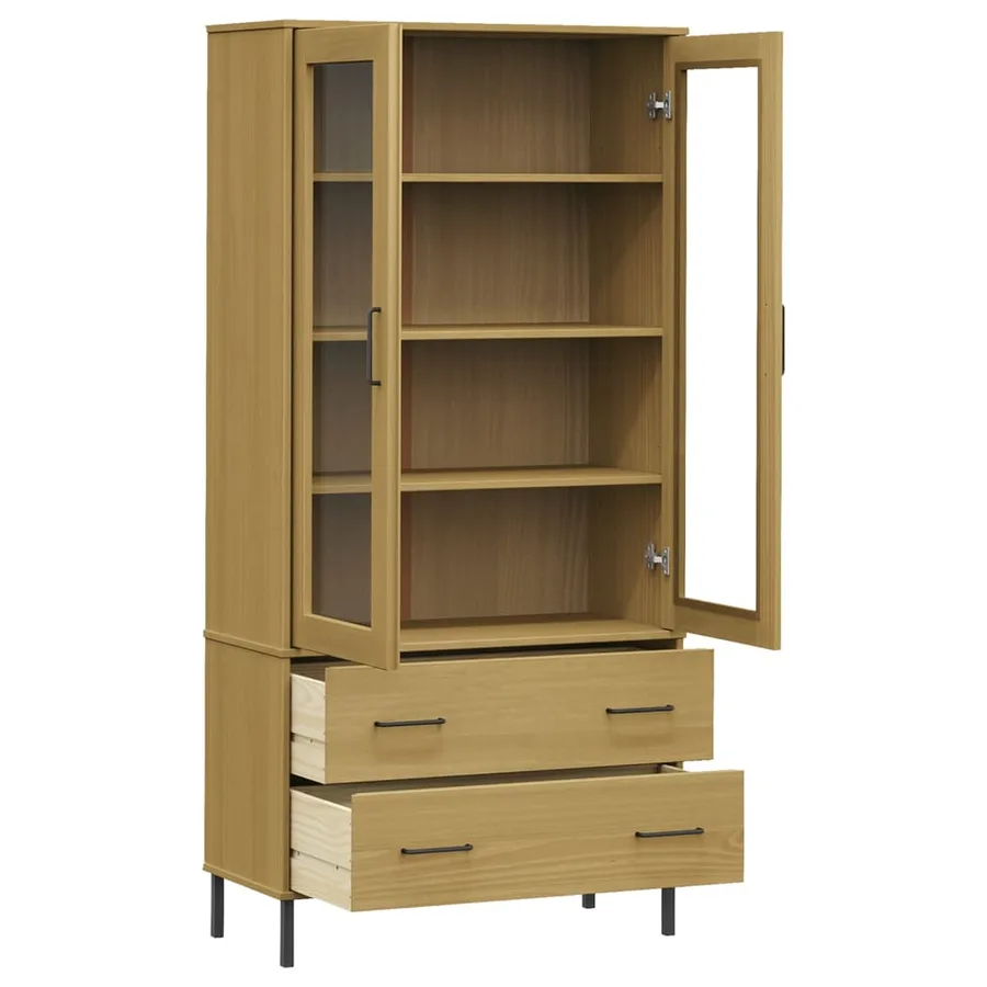Bibliothèque avec pieds en métal Marron 85x35x172,5cm Bois OSLO - 5