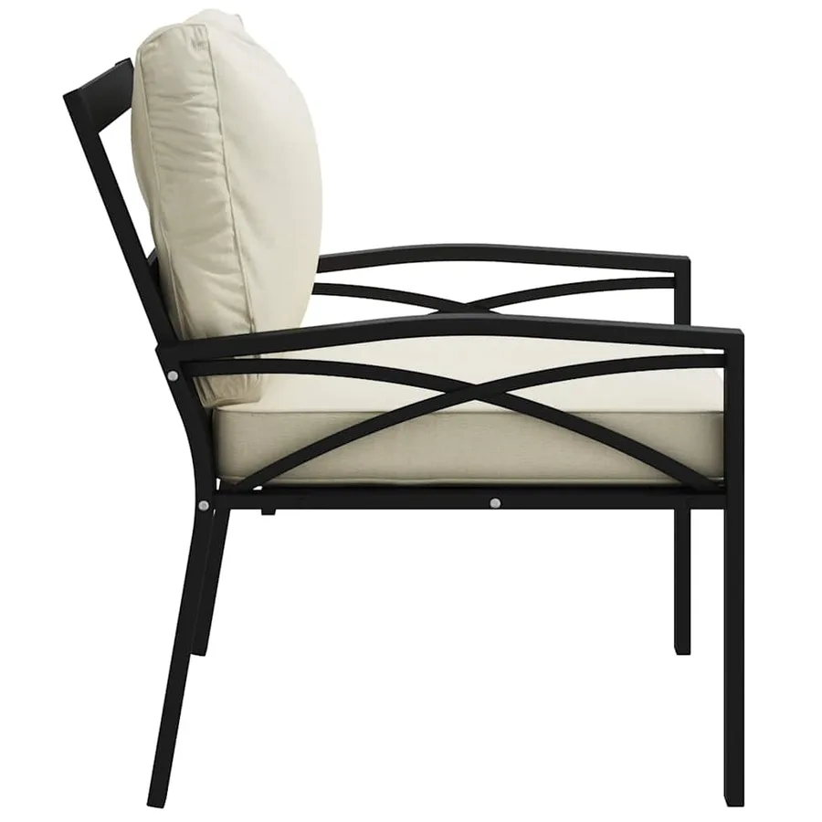Chaise de jardin avec coussins sable 68x76x79 cm acier - 5