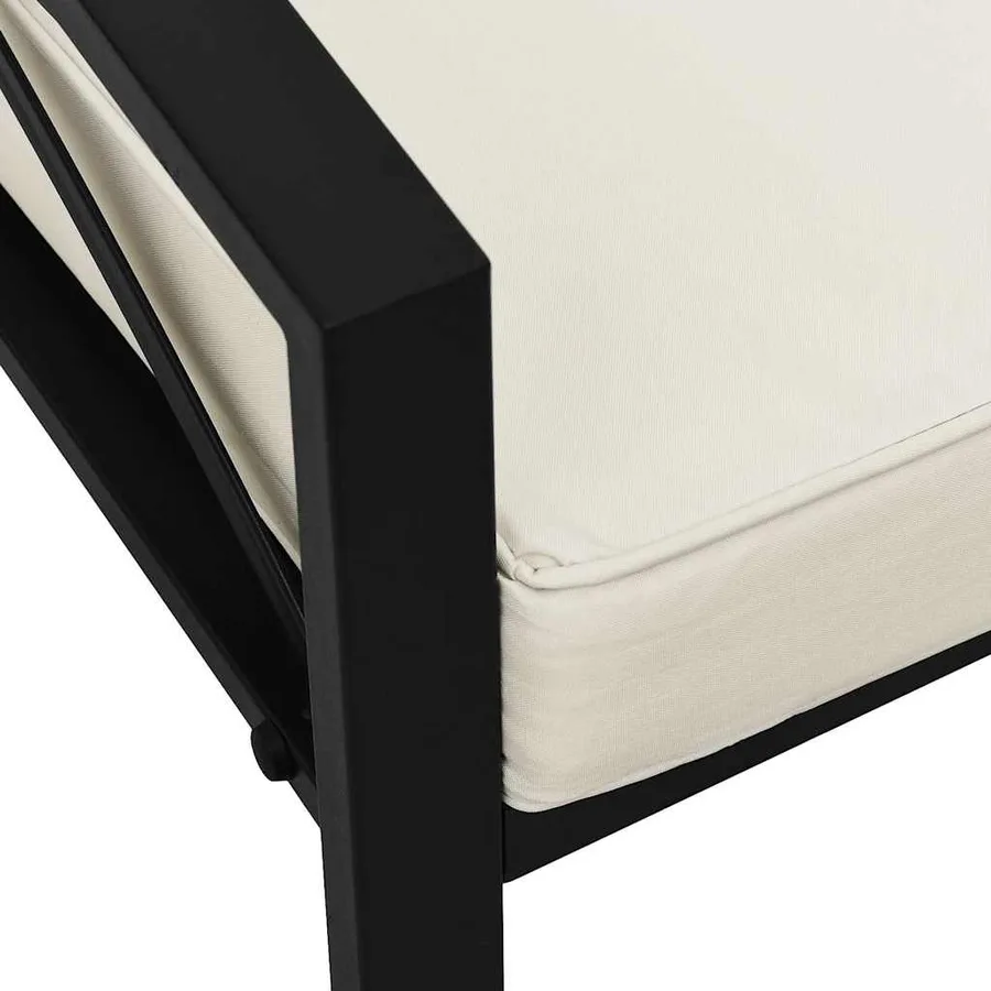 Chaise de jardin avec coussins sable 68x76x79 cm acier - 6