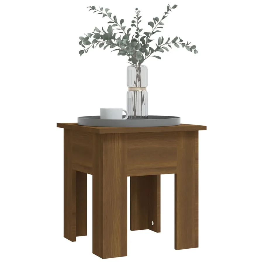 Table basse chêne marron 40x40x42 cm bois d'ingénierie - 4