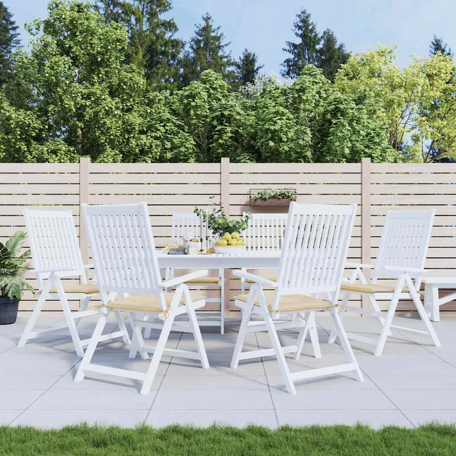 Coussins de chaise jardin lot de 6 beige 50x50x4cm tissu oxford