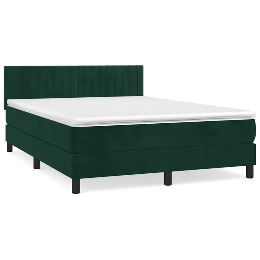Sommier à lattes de lit et matelas Vert foncé 140x200cm Velours - 2