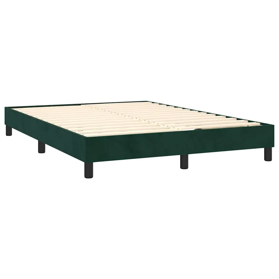 Sommier à lattes de lit et matelas Vert foncé 140x200cm Velours - 4