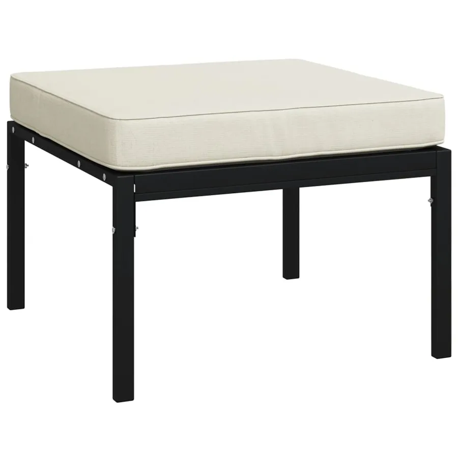Salon de jardin 7 pcs avec coussins sable acier - 10
