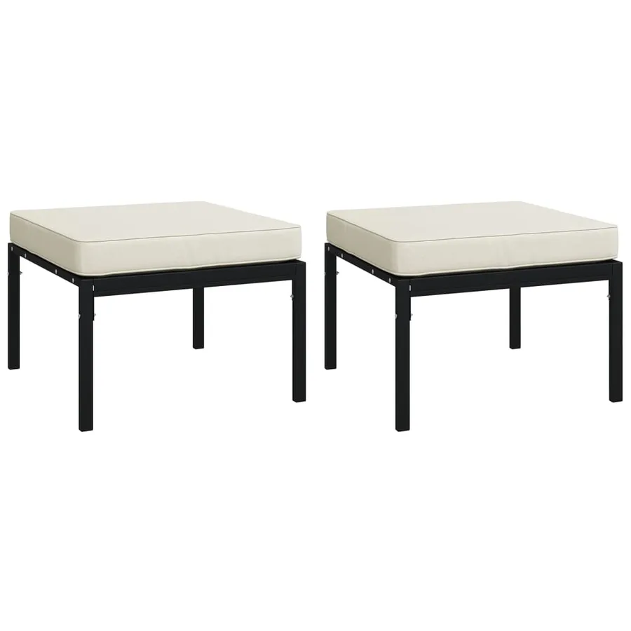 Salon de jardin 7 pcs avec coussins sable acier - 9