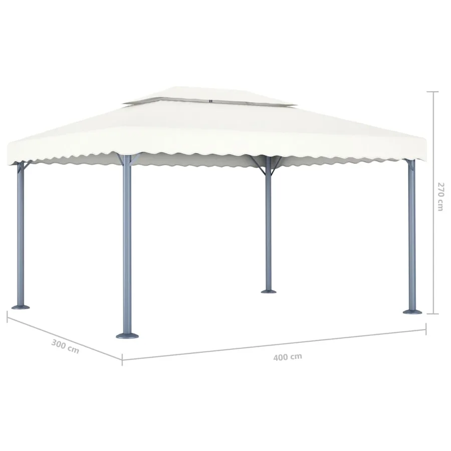 Tonnelle 400x300 cm Crème Aluminium - 5