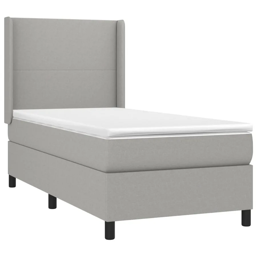 Sommier à lattes de lit matelas LED Gris clair 100x200 cm Tissu - 4
