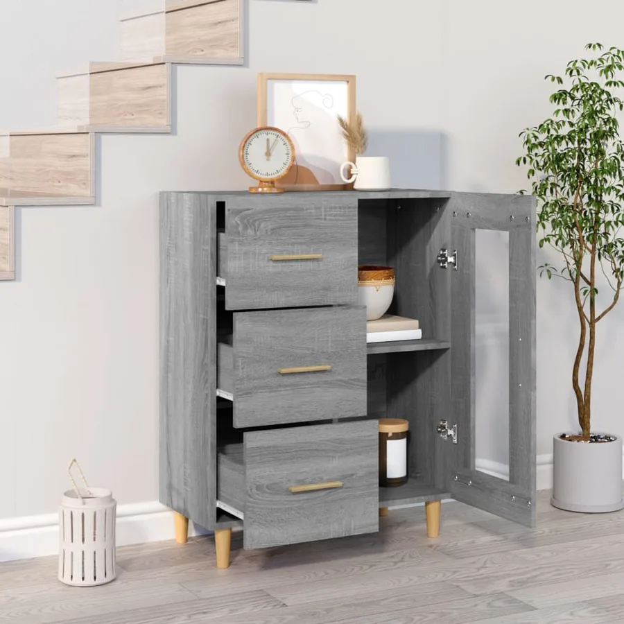 Buffet sonoma gris 69,5x34x90 cm bois d'ingénierie - 3