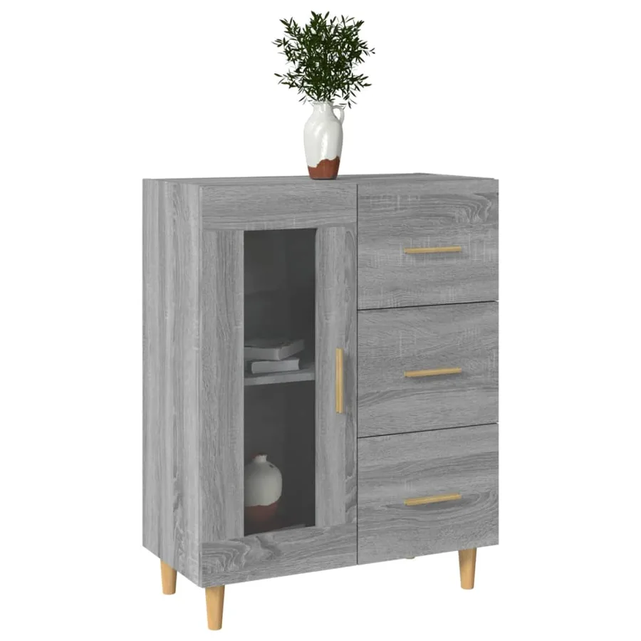 Buffet sonoma gris 69,5x34x90 cm bois d'ingénierie - 4