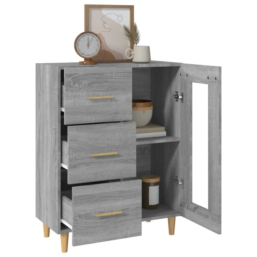 Buffet sonoma gris 69,5x34x90 cm bois d'ingénierie - 5