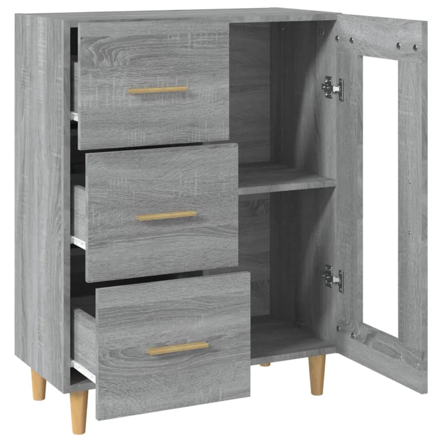 Buffet sonoma gris 69,5x34x90 cm bois d'ingénierie - 8