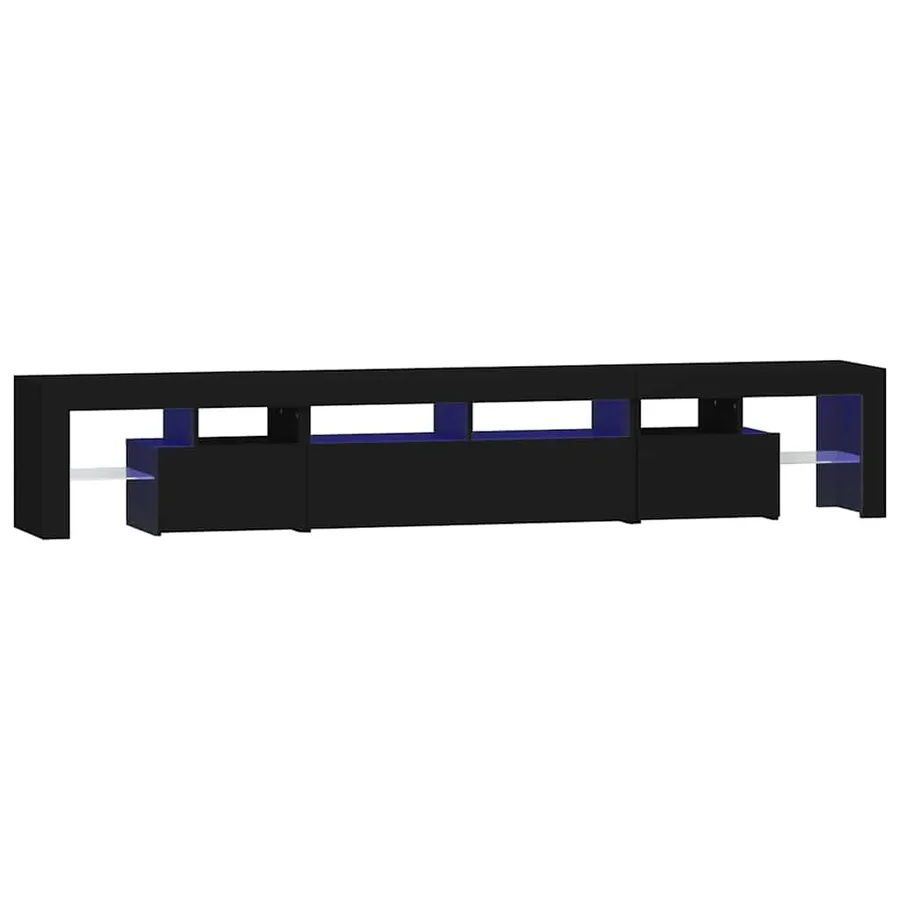 Meuble TV avec lumières LED Noir 230x36,5x40 cm - 2