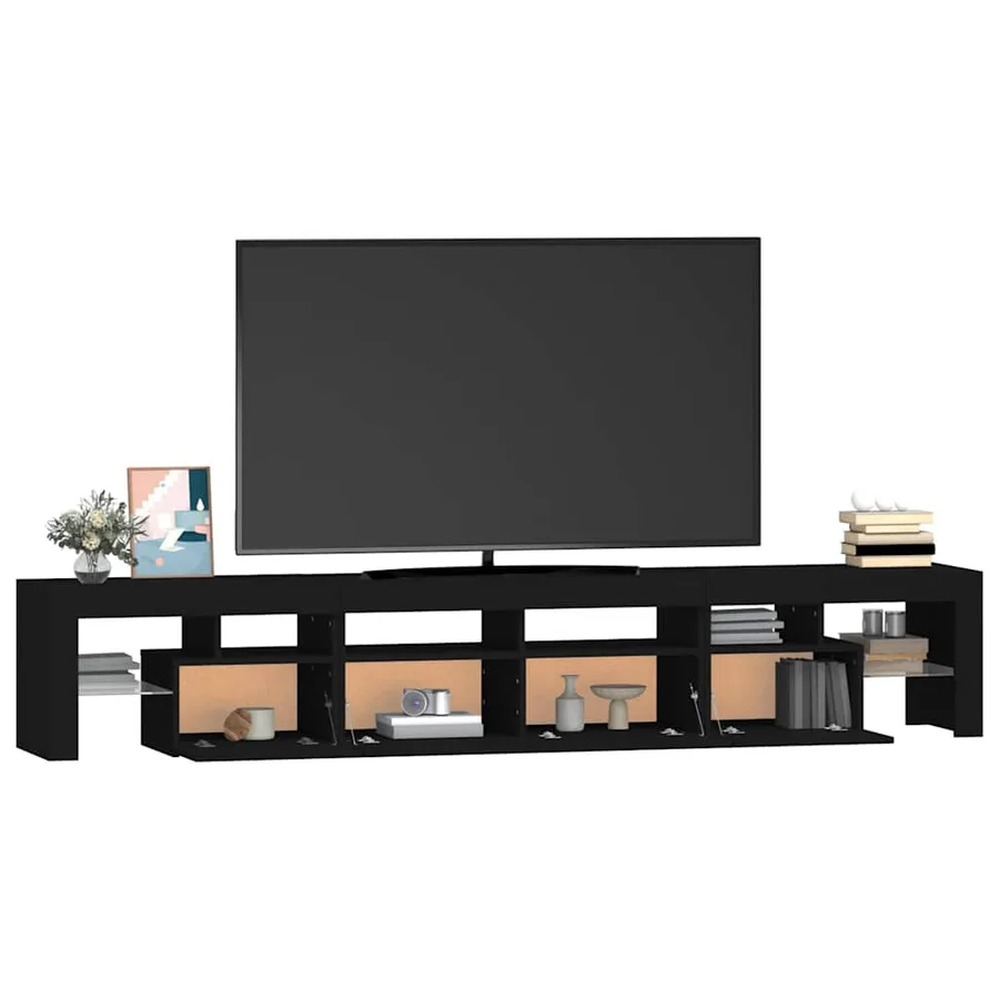 Meuble TV avec lumières LED Noir 230x36,5x40 cm - 6
