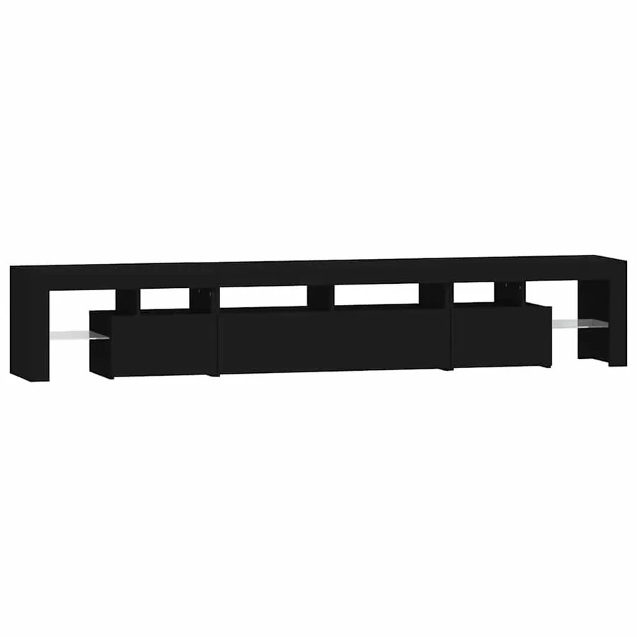 Meuble TV avec lumières LED Noir 230x36,5x40 cm - 7