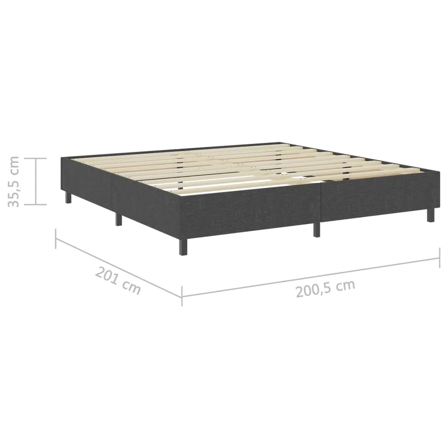 Sommier à lattes de lit Gris foncé Tissu 200x200 cm - 17