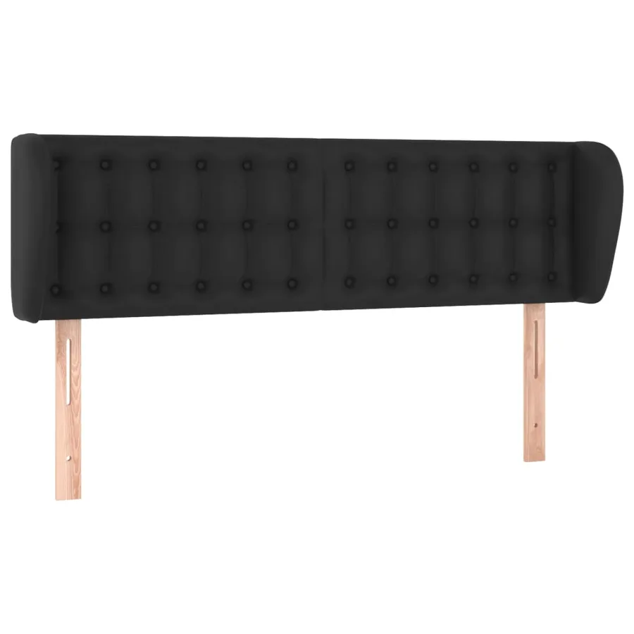 Tête de lit avec oreilles Noir 147x23x78/88 cm Similicuir - 2