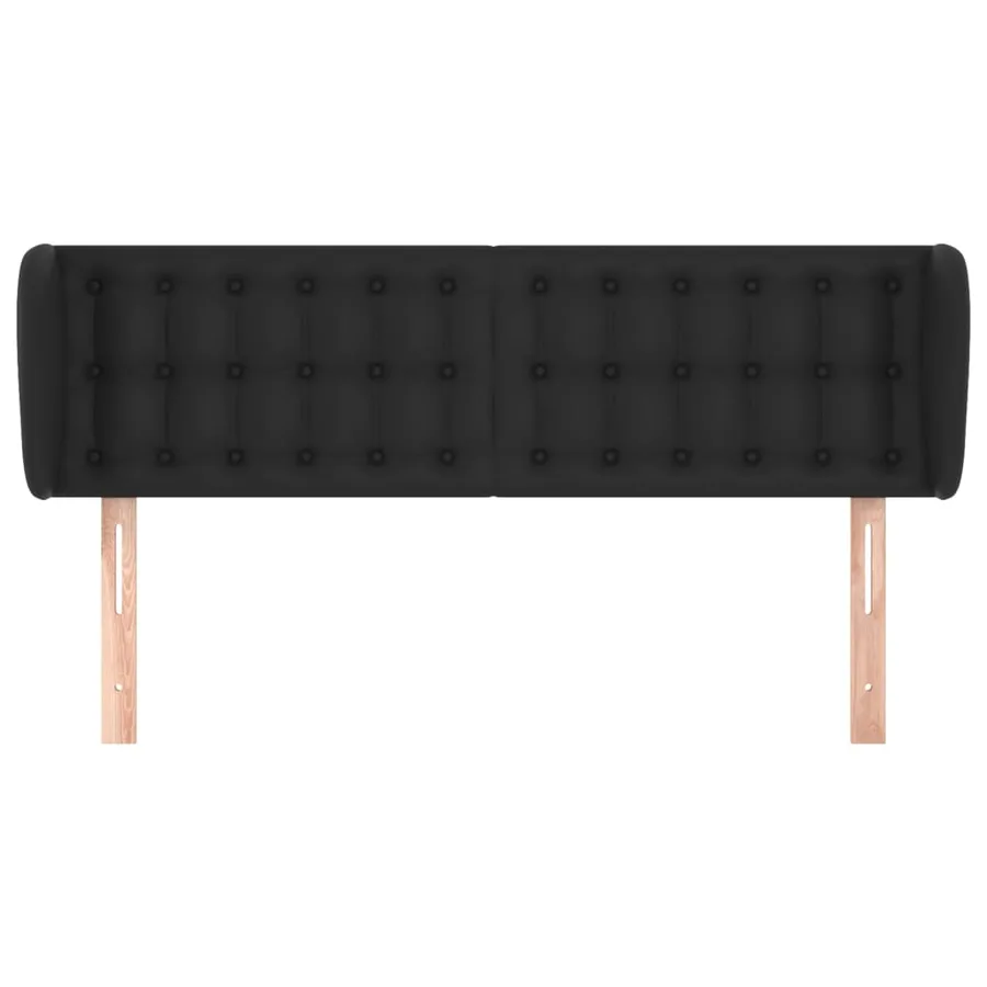 Tête de lit avec oreilles Noir 147x23x78/88 cm Similicuir - 3
