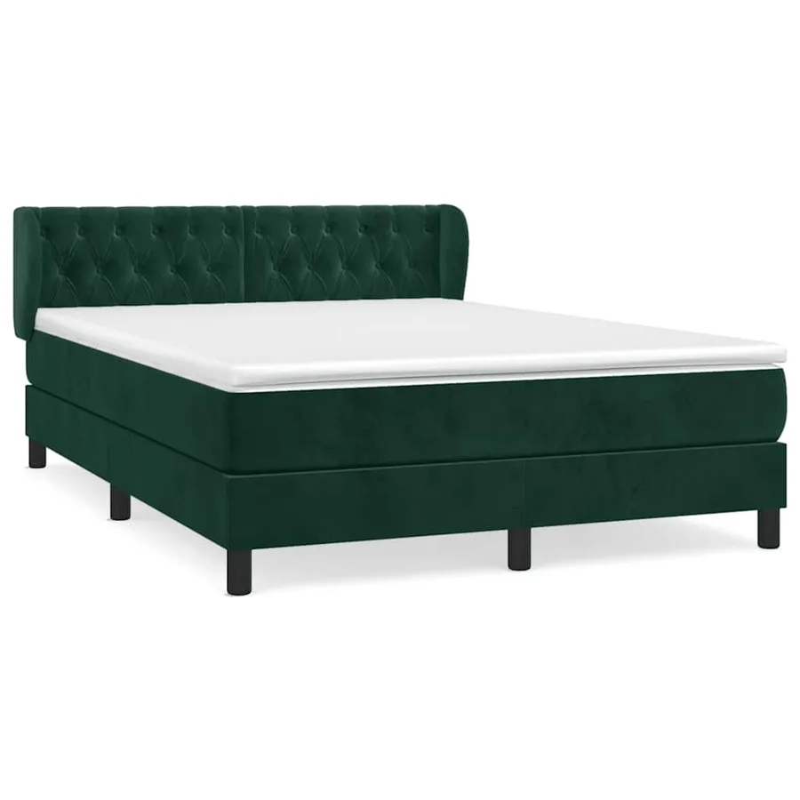 Sommier à lattes de lit et matelas Vert foncé 140x200cm Velours - 2