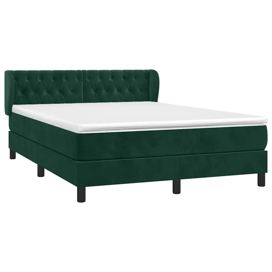 Sommier à lattes de lit et matelas Vert foncé 140x200cm Velours - 3