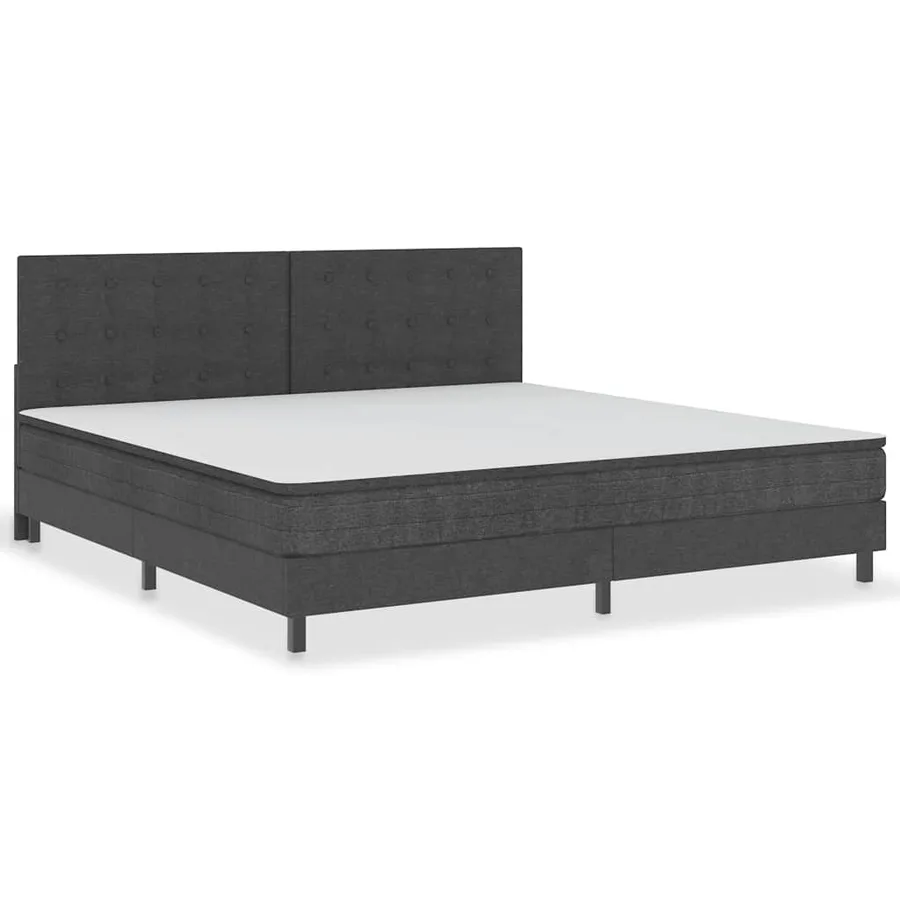 Sommier à lattes de lit Gris foncé Tissu 200x200 cm - 2