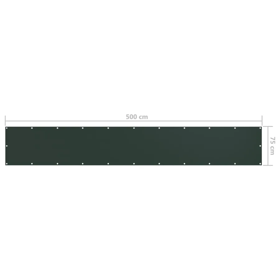 Écran de balcon Vert foncé 75x500 cm Tissu Oxford - 5