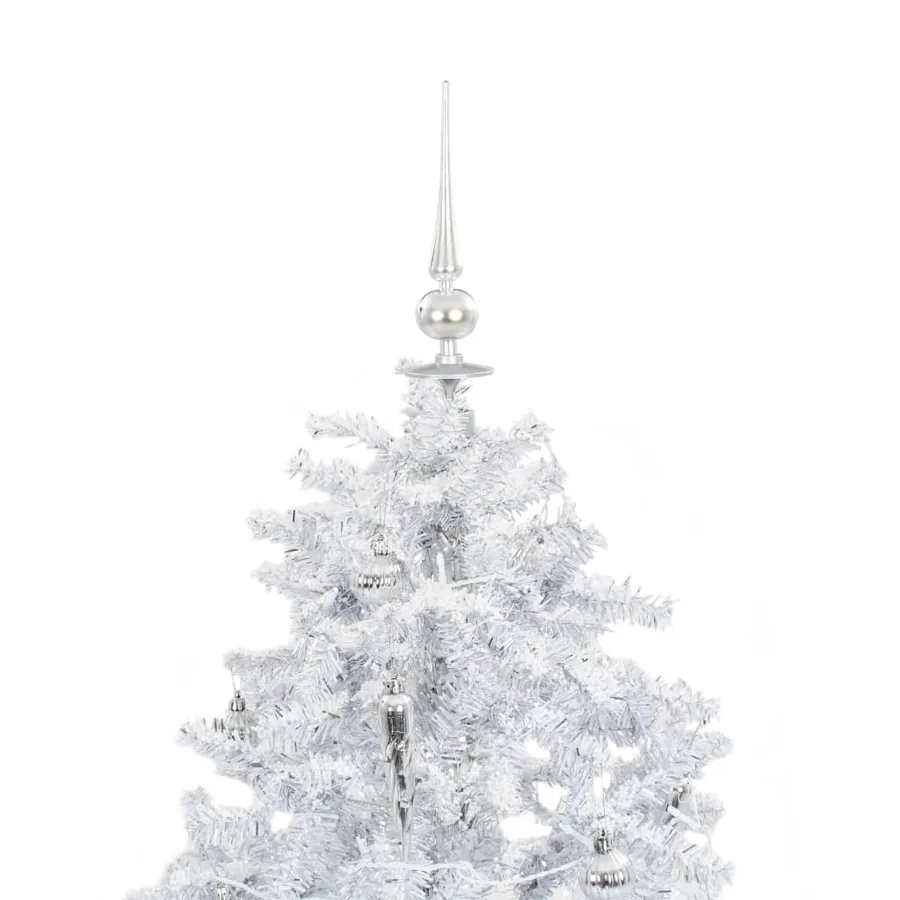 Arbre de Noël neigeux avec base de parapluie Blanc 140 cm - 4