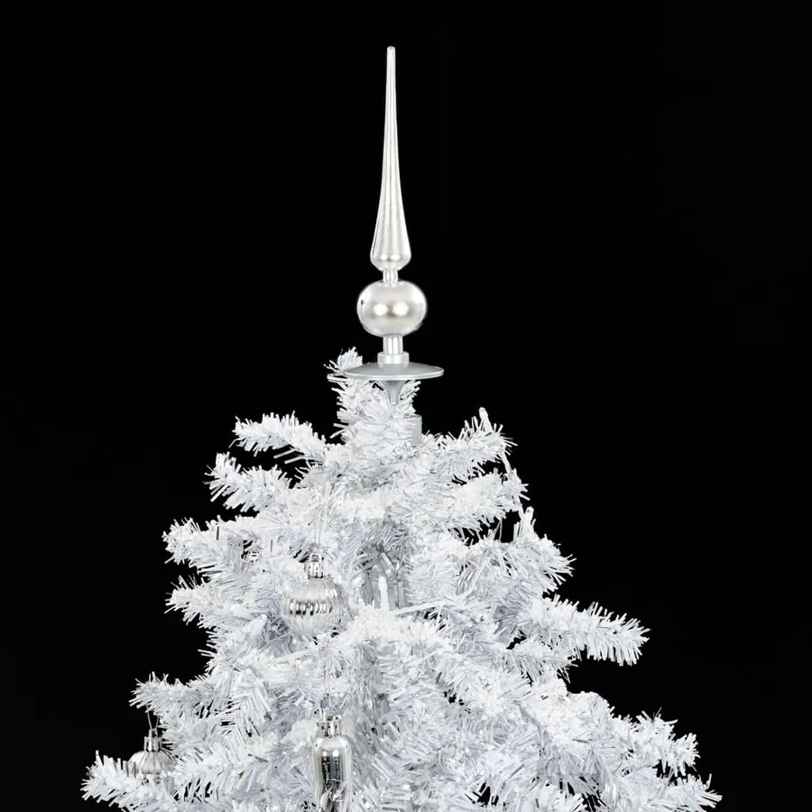 Arbre de Noël neigeux avec base de parapluie Blanc 140 cm - 5