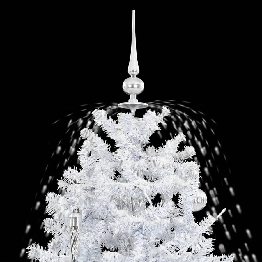 Arbre de Noël neigeux avec base de parapluie Blanc 140 cm - 6