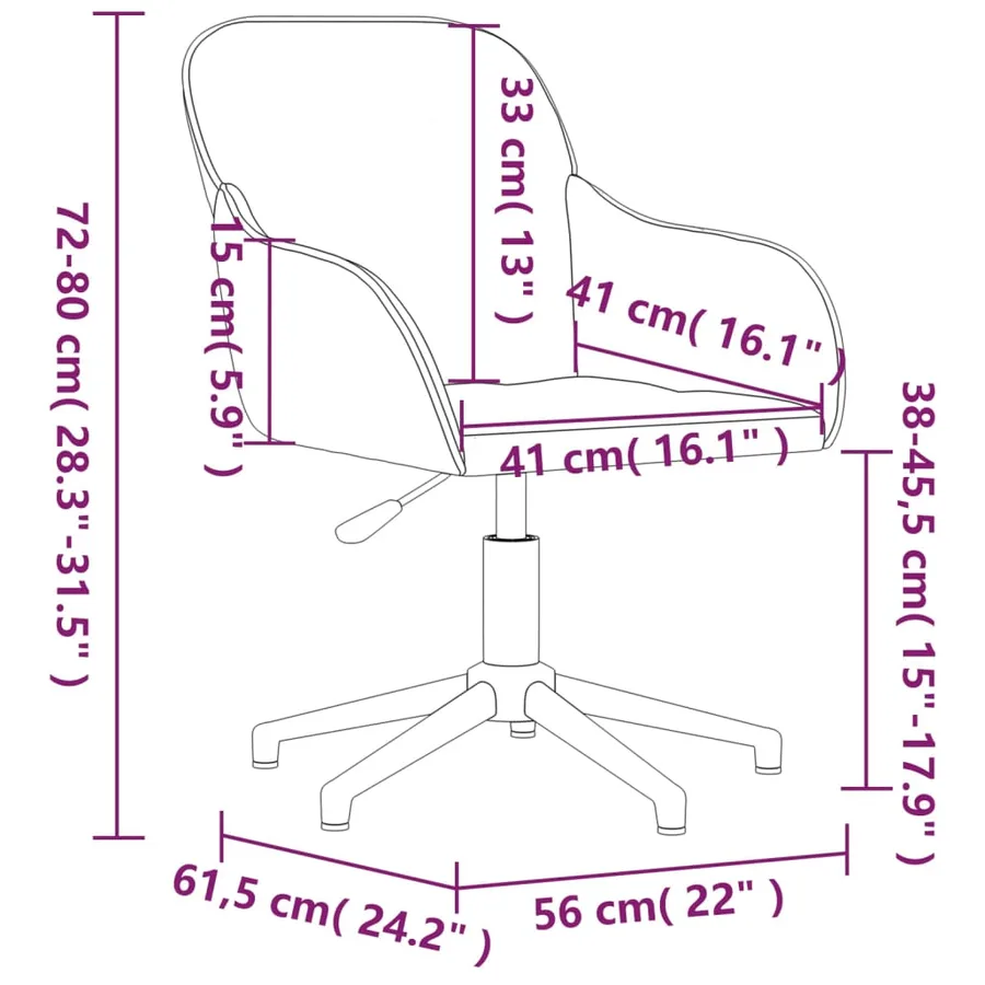 Chaises pivotantes à manger lot de 2 Noir Velours - 10
