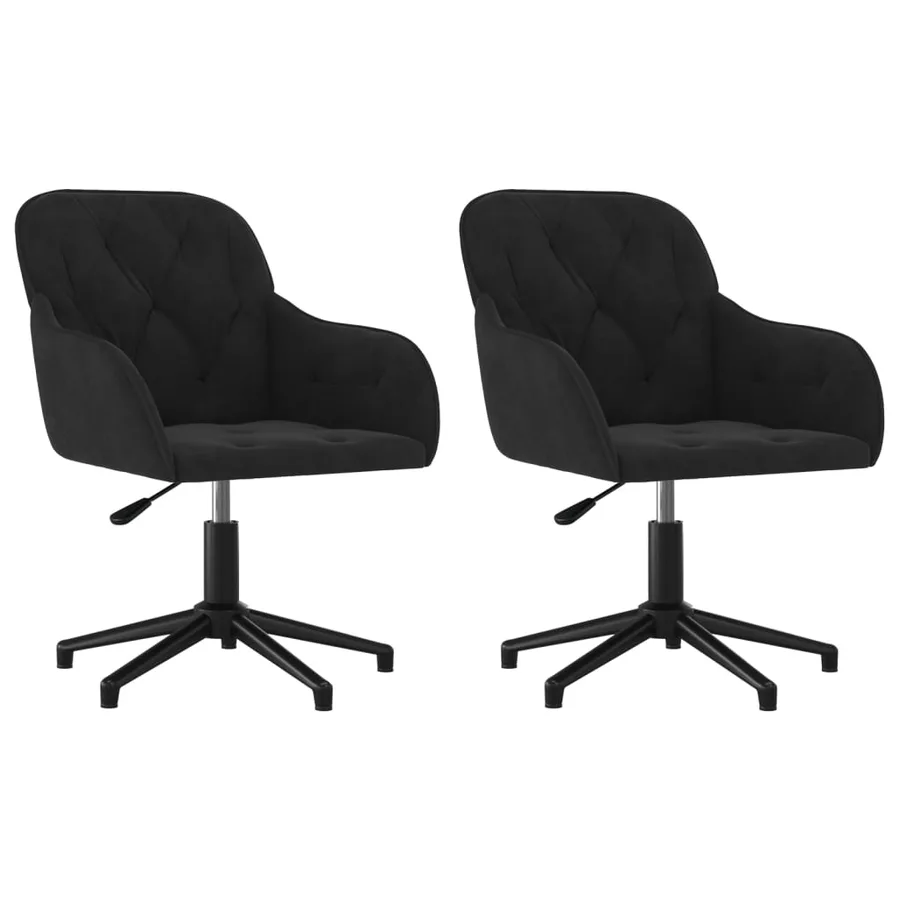 Chaises pivotantes à manger lot de 2 Noir Velours - 2
