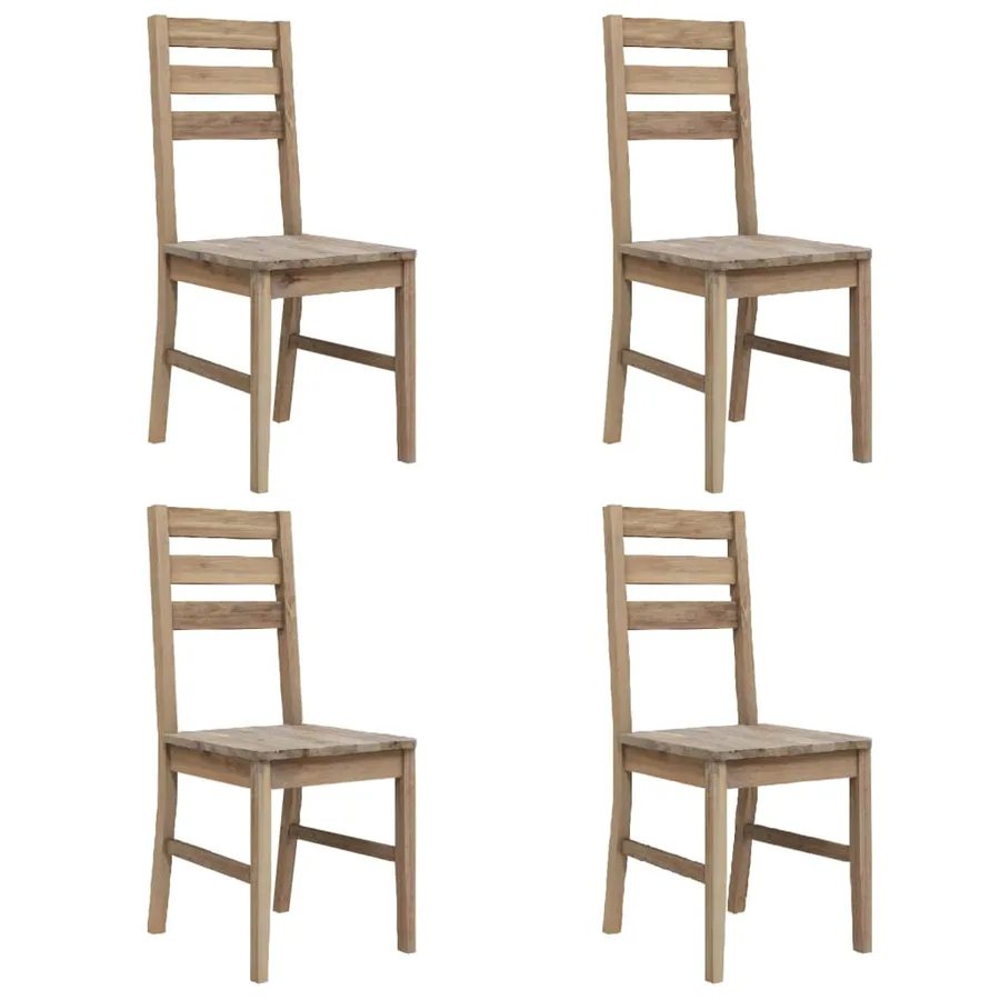 Chaises à manger lot de 4 bois d'acacia massif - 2