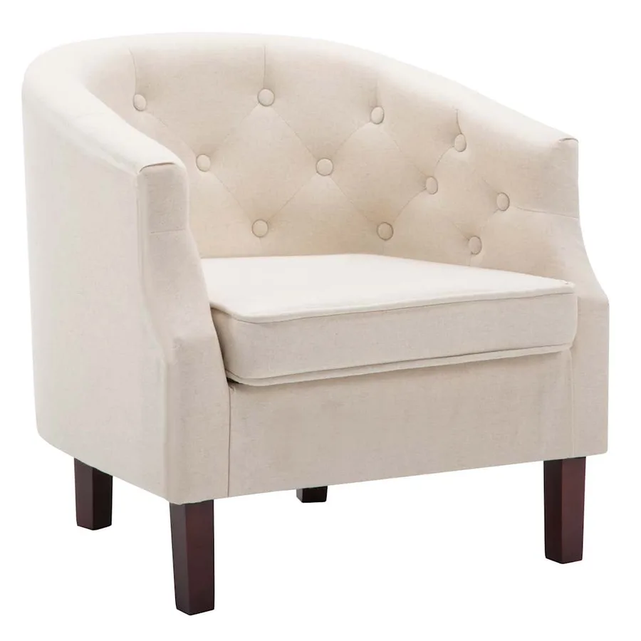 Fauteuil beige tissu - 2