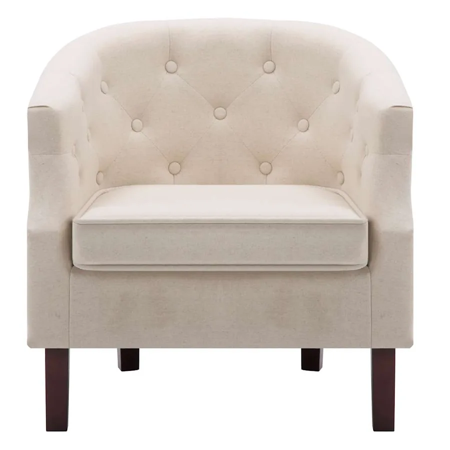 Fauteuil beige tissu - 3