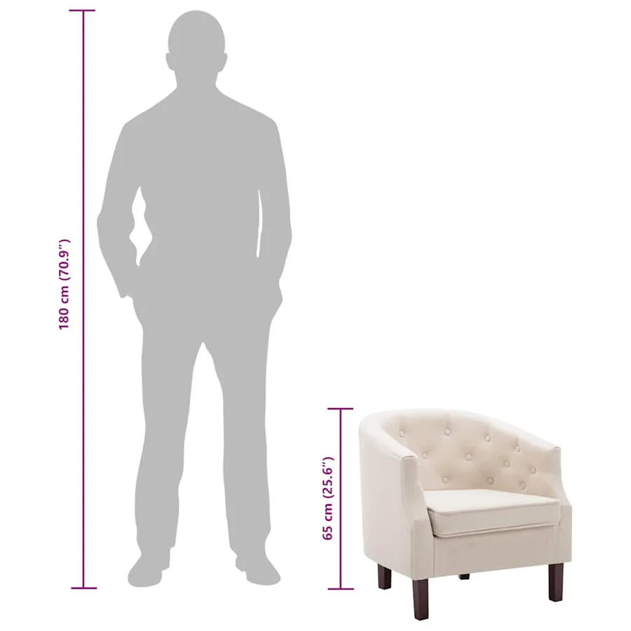 Fauteuil beige tissu - 9