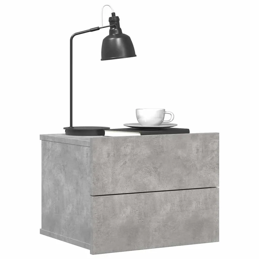 Tables de chevet 2 pcs Gris béton 40x30x30 cm Bois ingénierie - 9
