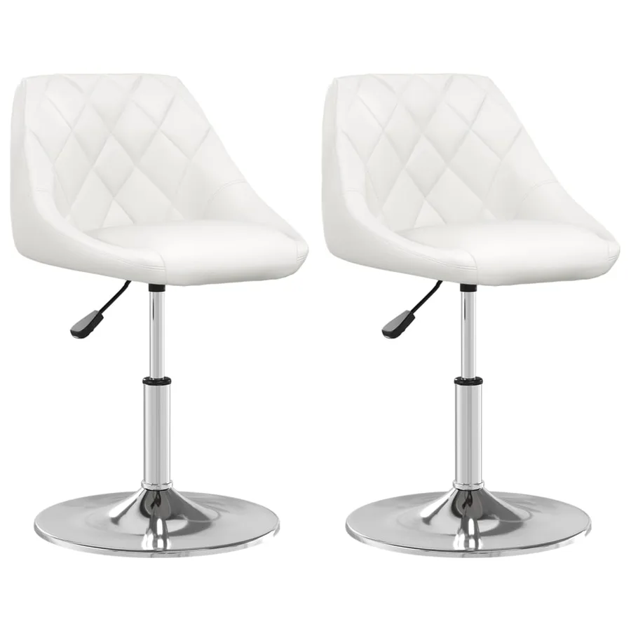 Chaises à manger lot de 2 blanc similicuir - 2