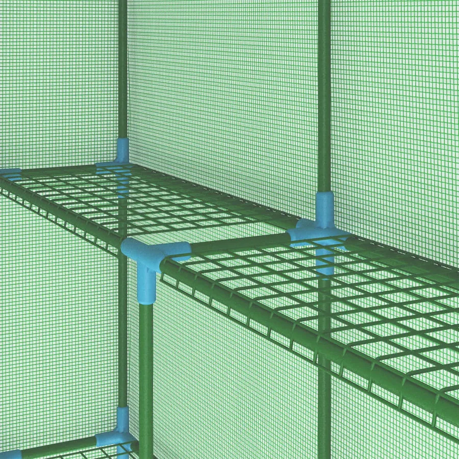 Serre avec étagères Acier 143x143x195 cm - 8