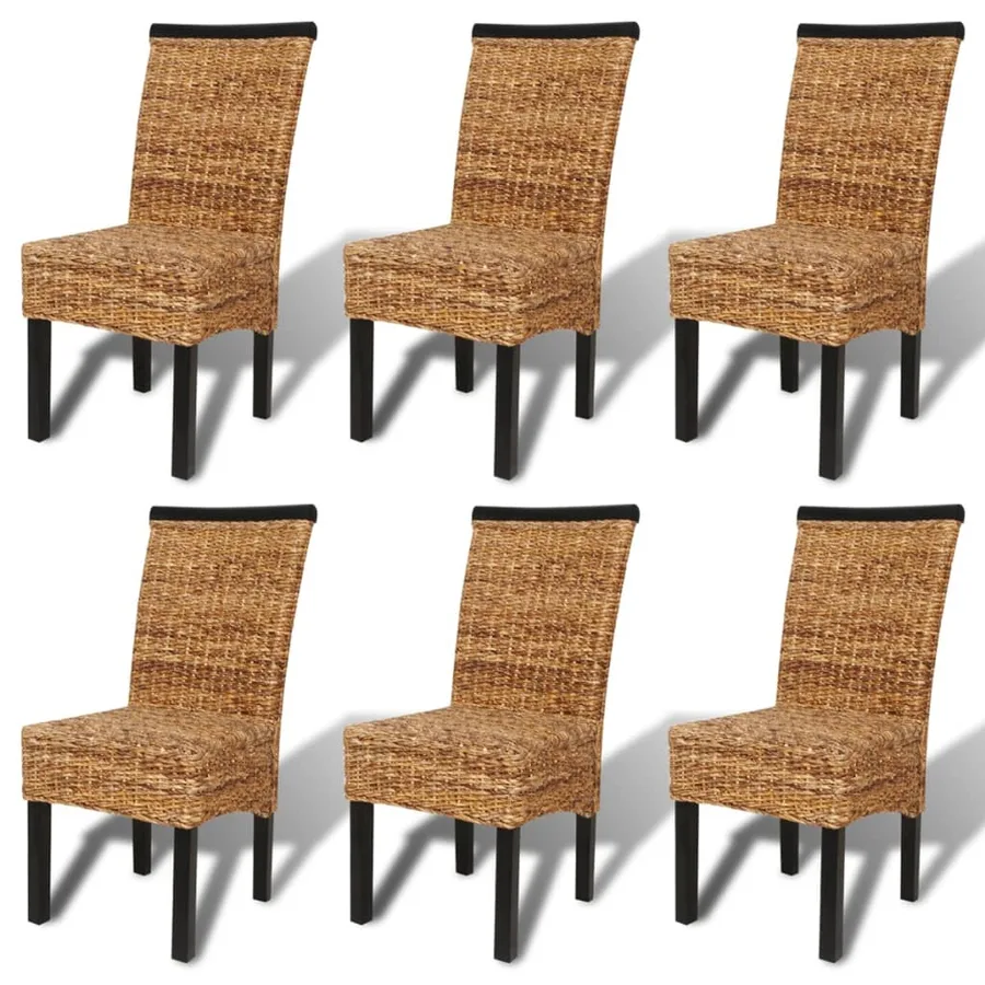 Chaises à manger lot de 6 bois solide de manguier et abaca - 2